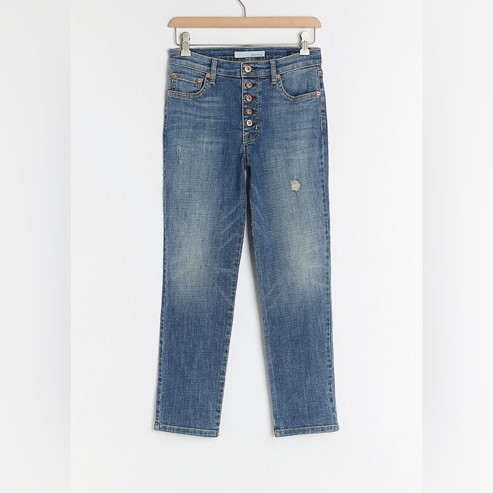 Ella moss high rise button fly straight jeans